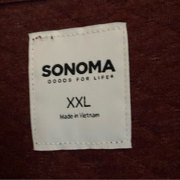 NWOT Mens Sonoma Goods For Life Long Sleeve Crew Neck Henley Burgundy Shirt XXL - Picture 3 of 11